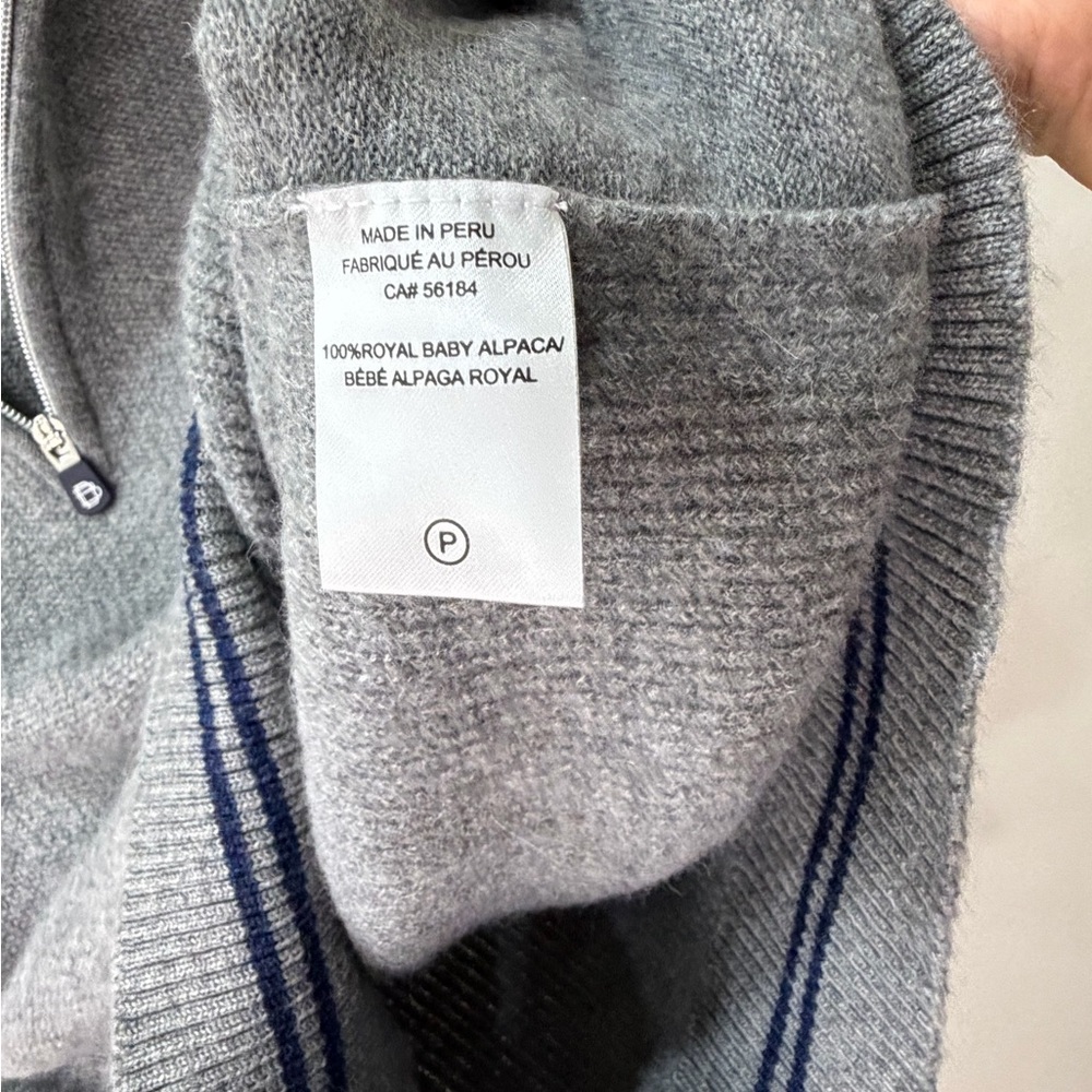 MEN'S B. DRADDY ALPACA 1/4 ZIP SWEATER, SIZE: M, COLOR: GREY - Picture 4 of 9